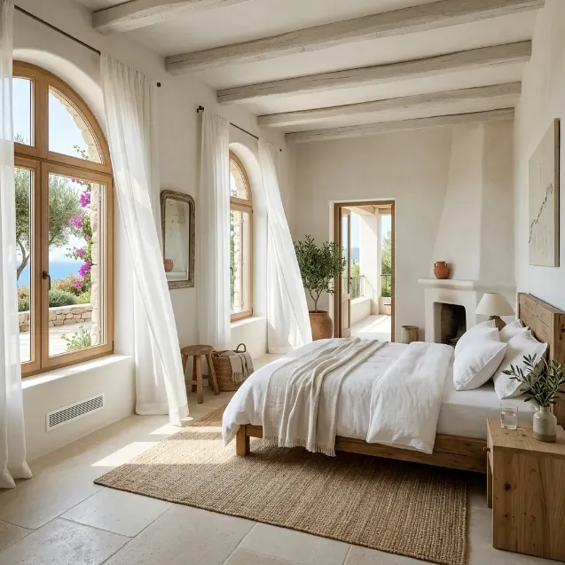 Dormitorio luminoso con aire puro y ventilación eficiente